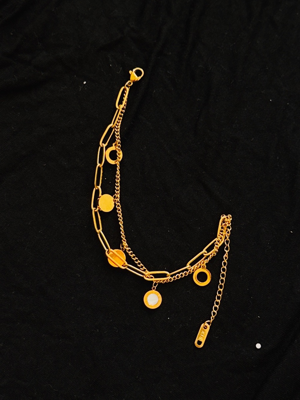 Gold-Tone Multi Charm Chain Bracelet for Women